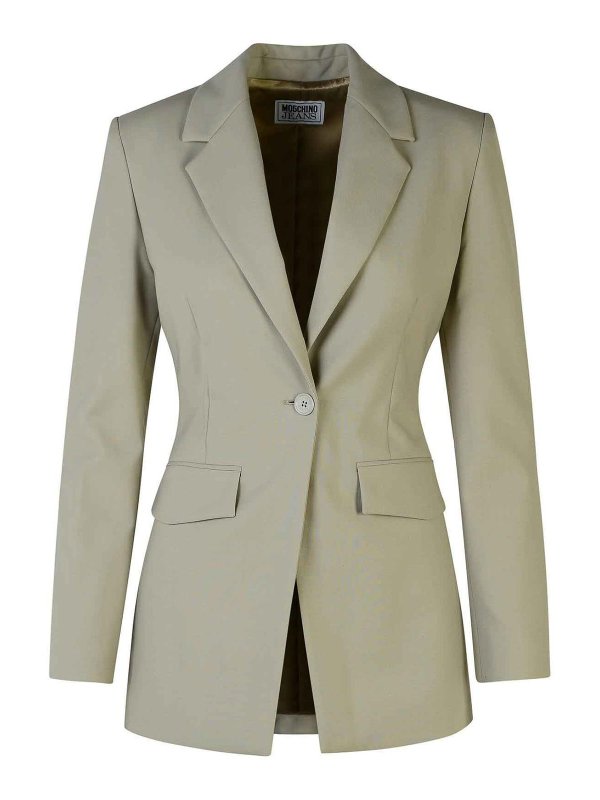 Blazer In Misto Lana Grigia