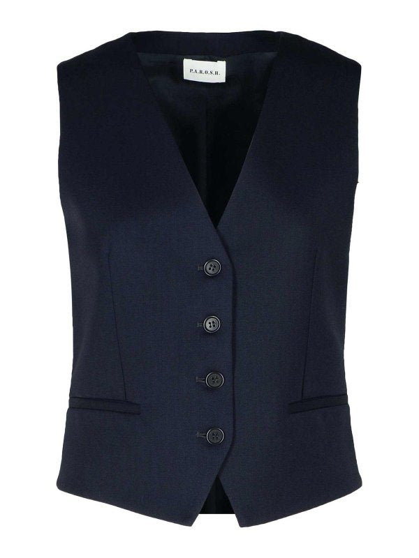 Gilet Liliux In Misto Lana Vergine Blu