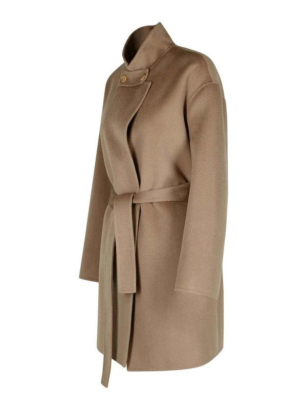 Cappotto In Misto Cashmere Marrone