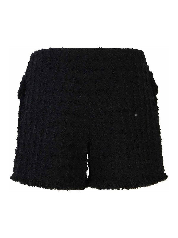 Shorts Neri In Misto Lana Vergine