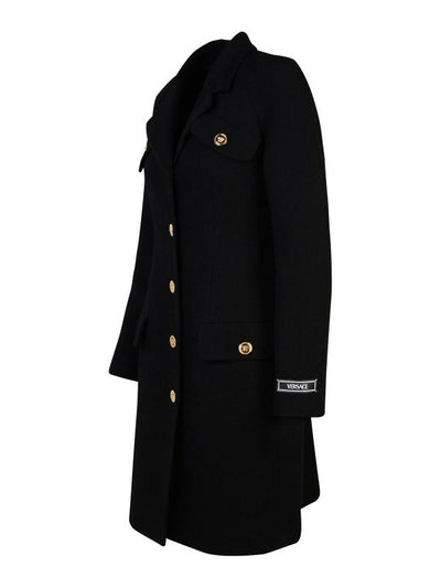 Cappotto Nero In Misto Lana Vergine