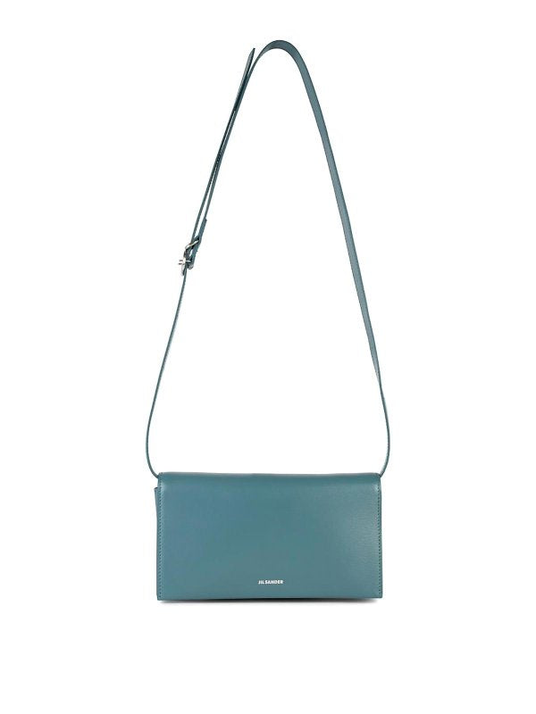 Borsa In Pelle Blu Con Fibbia