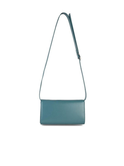 Borsa In Pelle Blu Con Fibbia