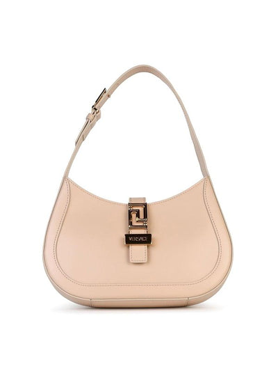 Borsa Hobo In Pelle Beige Greca