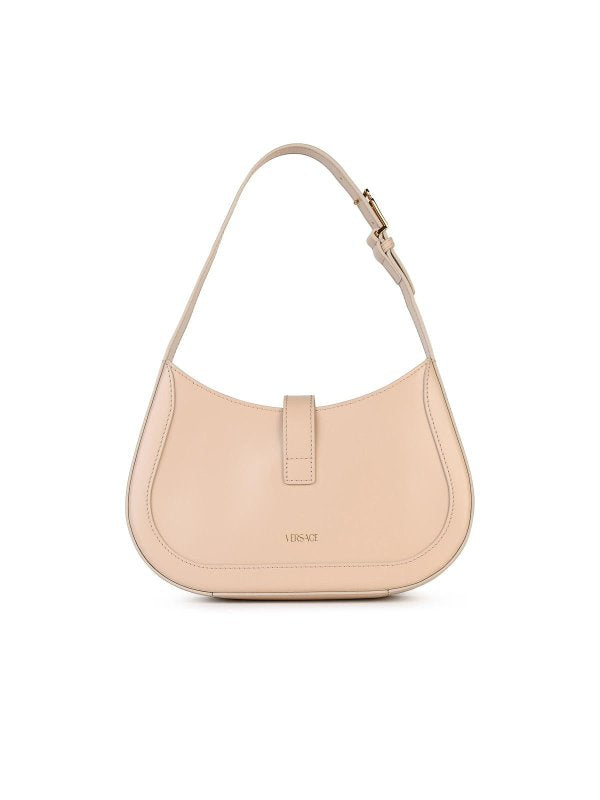 Borsa Hobo In Pelle Beige Greca