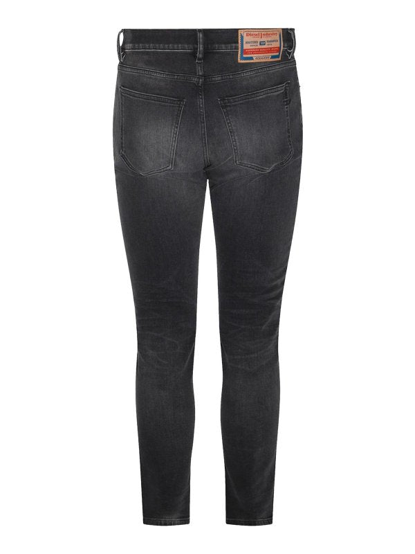 Jeans In Denim Di Cotone Nero