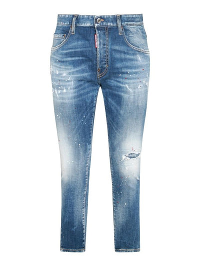 Jeans In Denim Di Cotone Blu