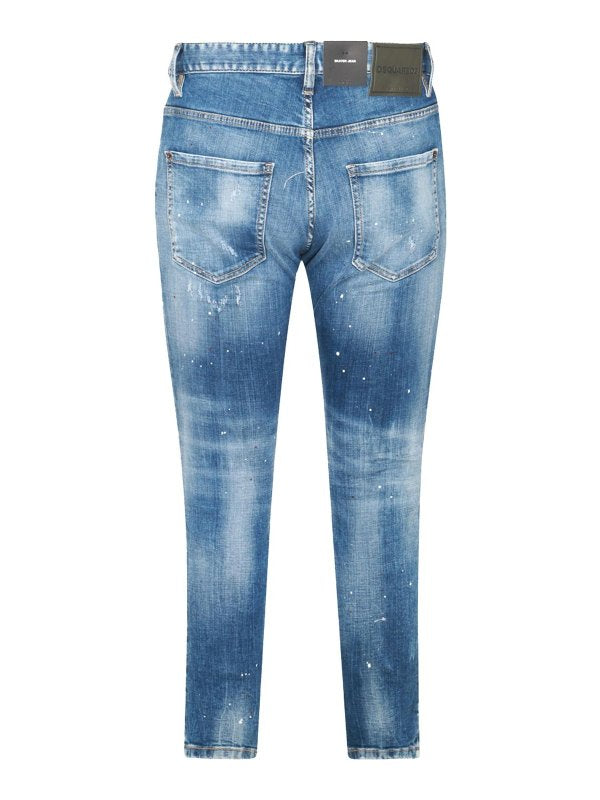 Jeans In Denim Di Cotone Blu