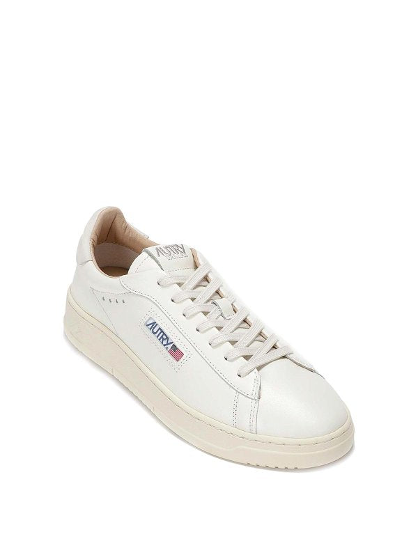 Sneakers Basse Stringate In Pelle