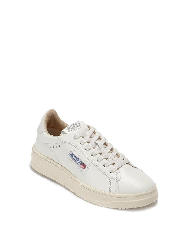 Sneakers Basse In Pelle Stringate