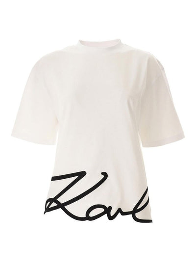 T-shirt Con Orlo Firmato Karl