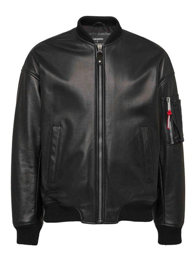 Giubbotto Bomber In Pelle