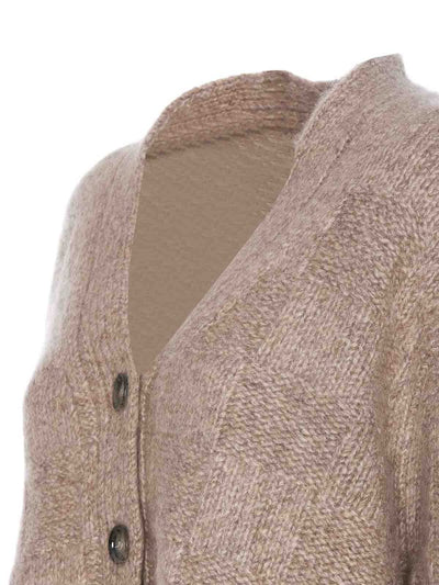 Cardigan Beige Con Bottoni