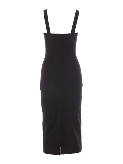 Abito Midi Bustier Con Fibbia Barocca