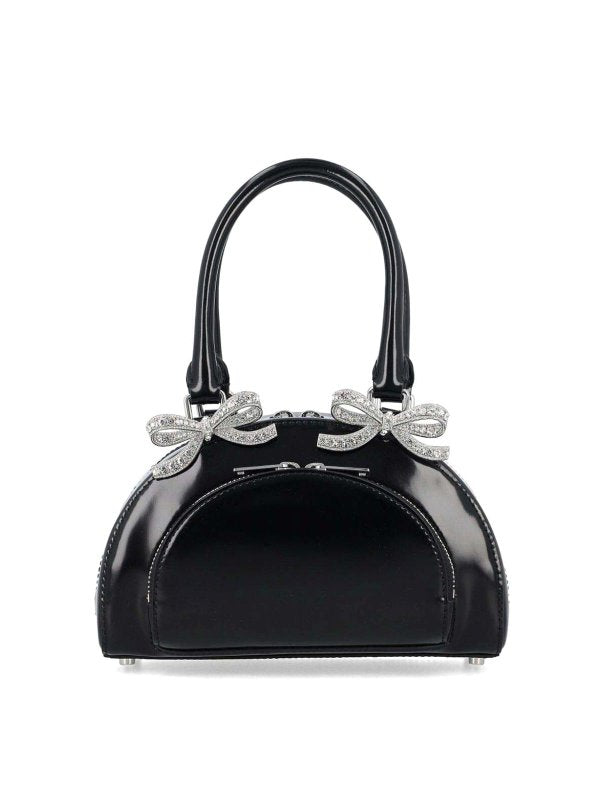 Mini Borsa Tote Curva In Pelle Nera