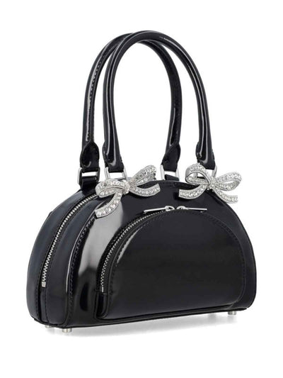 Mini Borsa Tote Curva In Pelle Nera