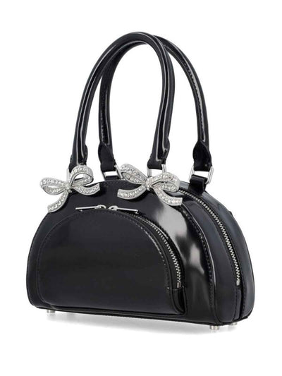 Mini Borsa Tote Curva In Pelle Nera