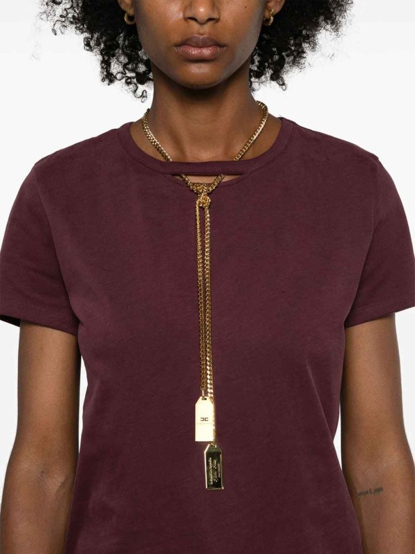 T-shirt In Cotone Con Collana Logo