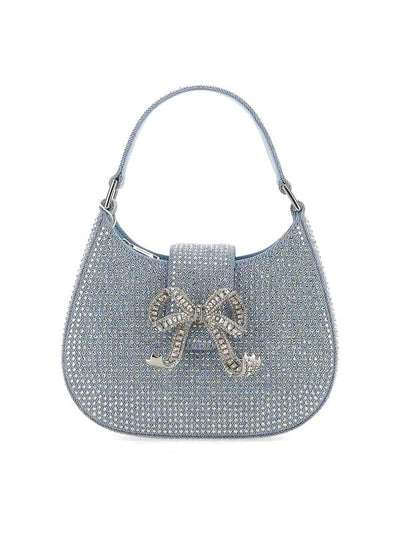 Borsa Cresent In Denim Con Strass Blu