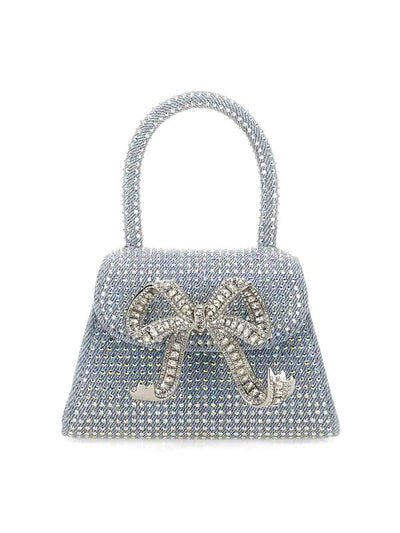 Blue Rhinestone Denim Micro Handbag