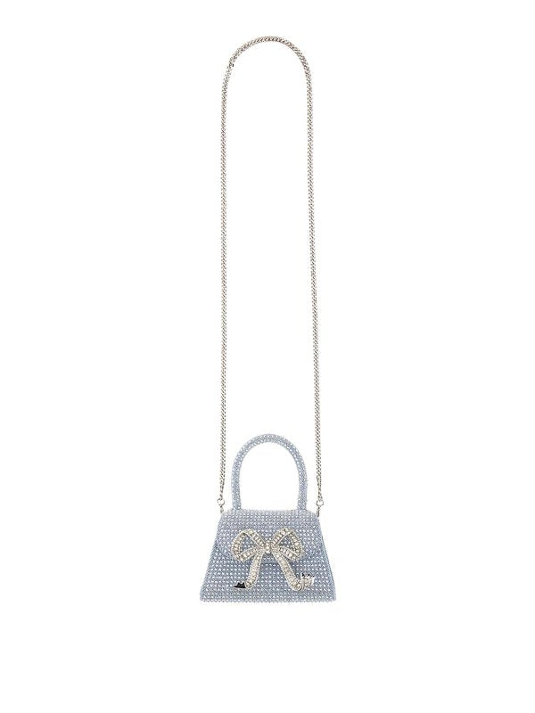 Blue Rhinestone Denim Micro Handbag