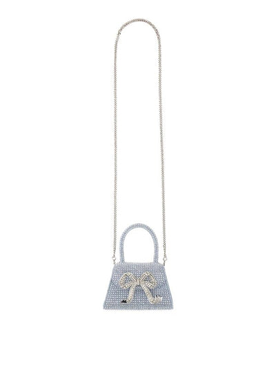 Blue Rhinestone Denim Micro Handbag