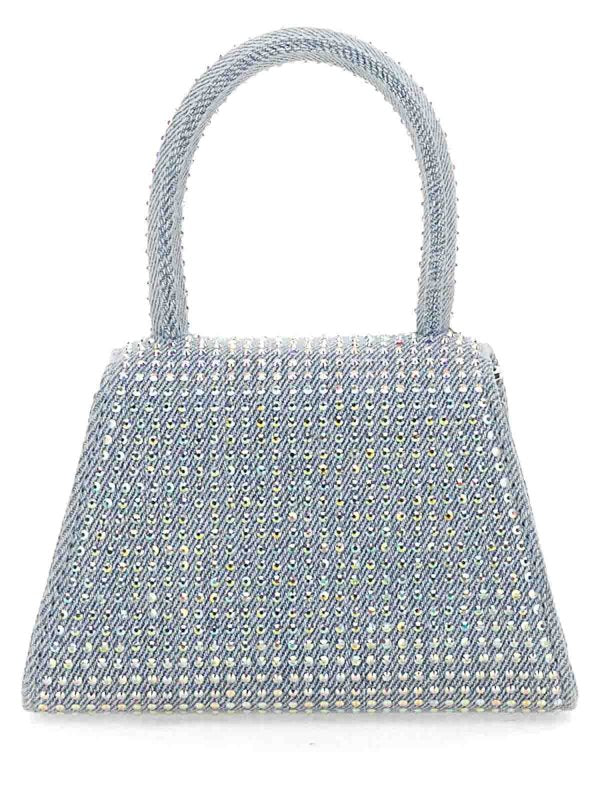 Blue Rhinestone Denim Micro Handbag