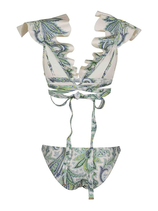 Bikini Ottie Wrap Ruffle In Verde