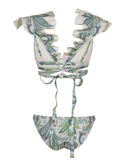 Bikini Ottie Wrap Ruffle In Verde