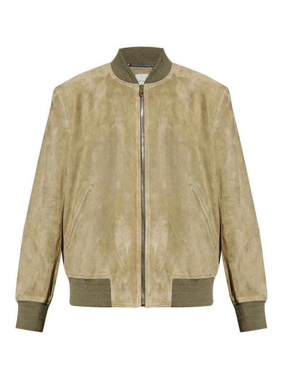 Giubbotto Bomber In Pelle Scamosciata