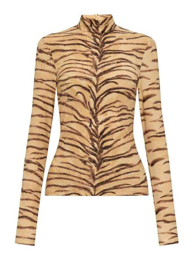 Top In Nylon Con Stampa Tigre