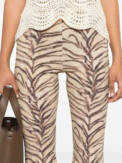 Pantaloni Nyon Con Stampa Tigre