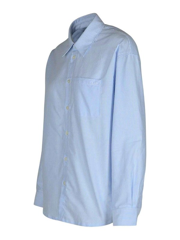 Camicia Boyfriend In Cotone Azzurro