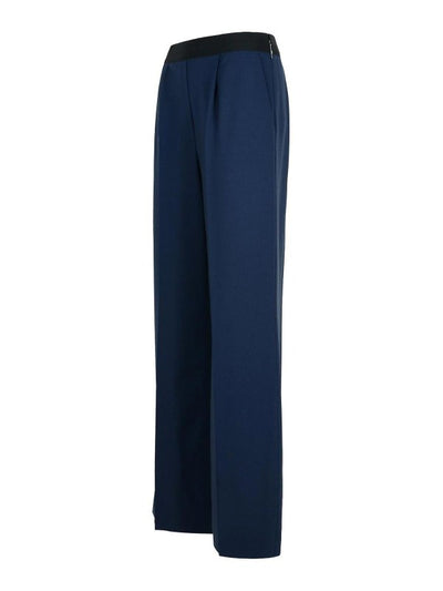 Pantaloni In Lana Vergine Blu Scuro