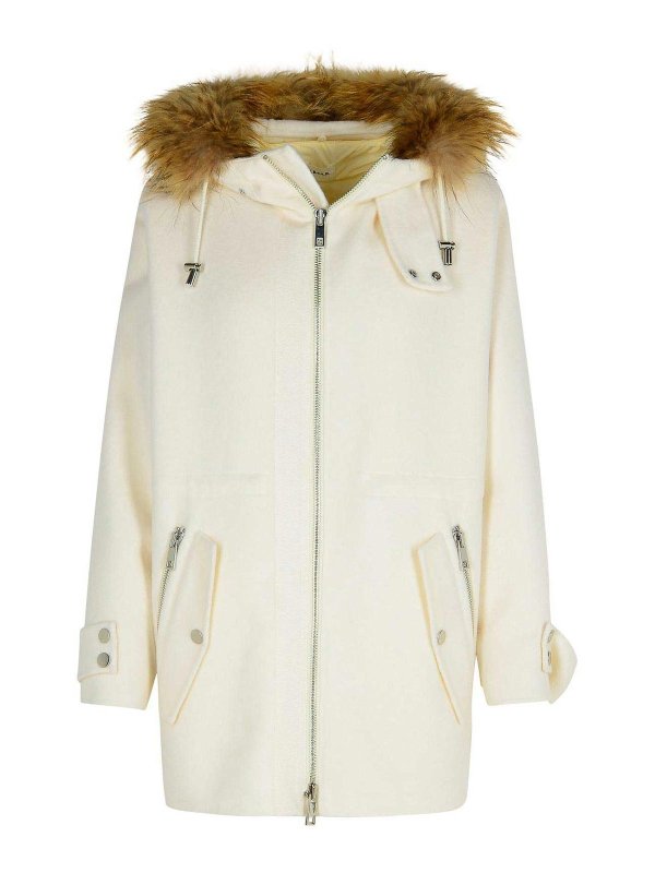 Parka In Lana Color Crema