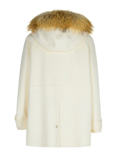 Parka In Lana Color Crema