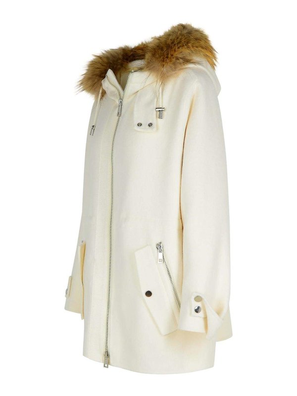 Parka In Lana Color Crema