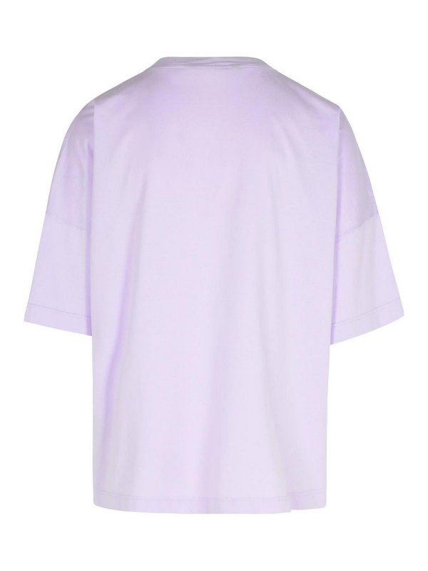 T-shirt In Cotone Lilla Fluo