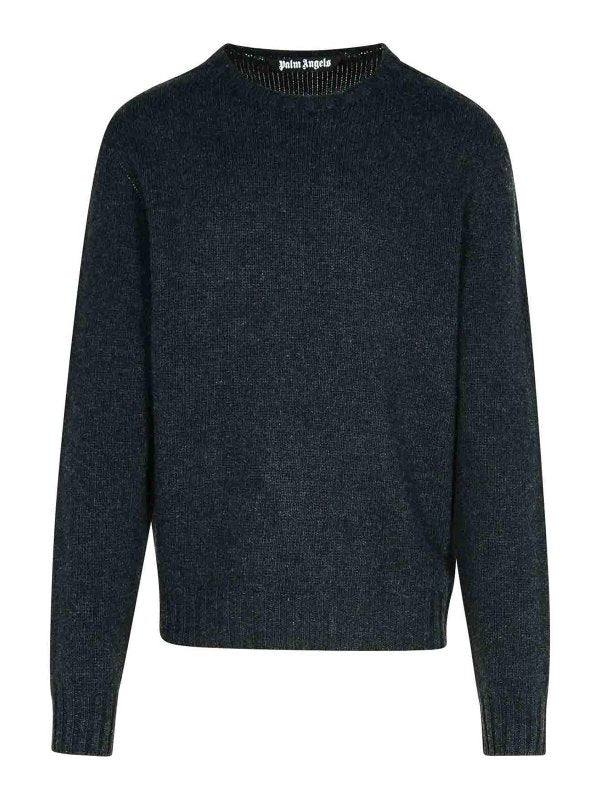 Maglione In Misto Lana Merino Grigio Scuro