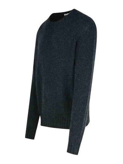 Maglione In Misto Lana Merino Grigio Scuro