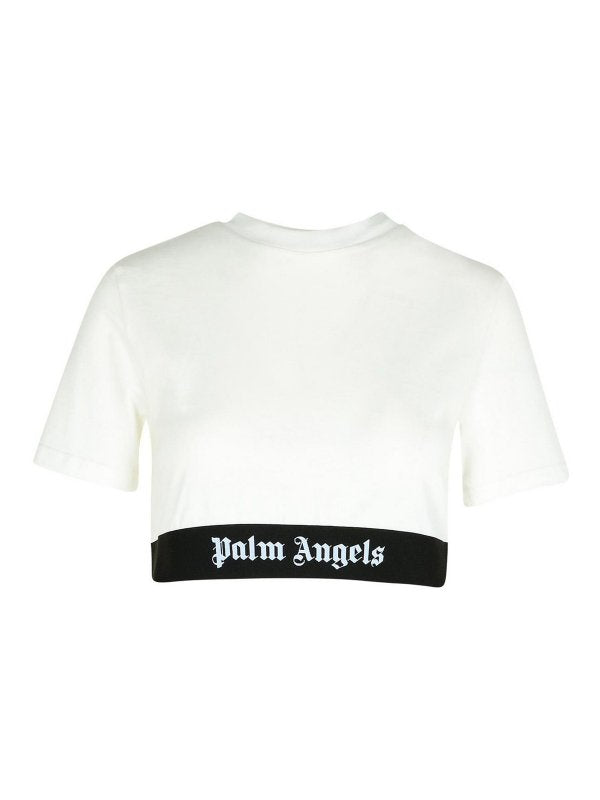 T-shirt Crop In Cotone Bianco