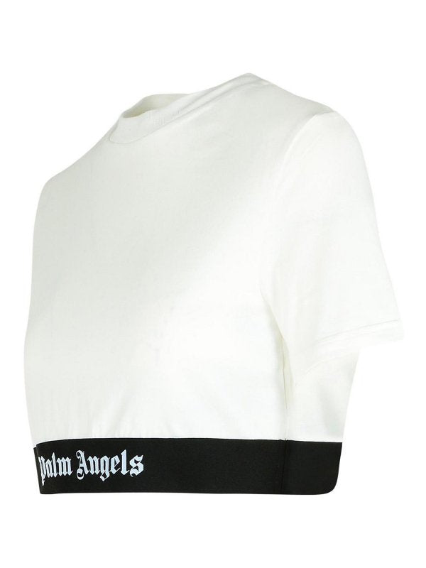 T-shirt Crop In Cotone Bianco