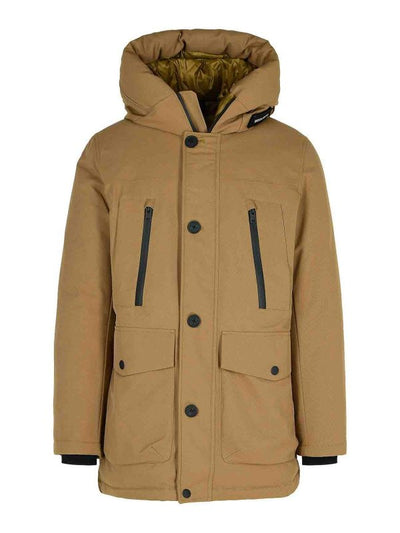 Parka In Poliestere Verde Poly Twill