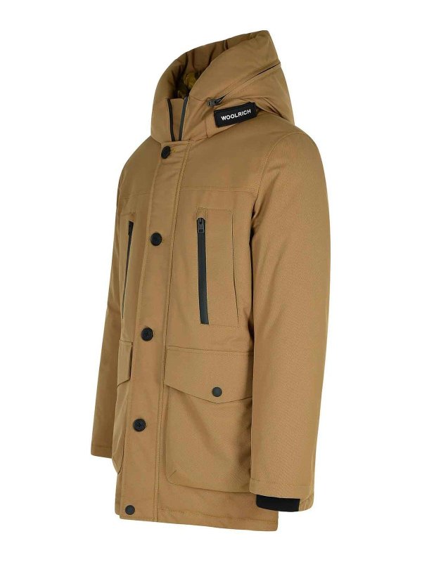 Parka In Poliestere Verde Poly Twill