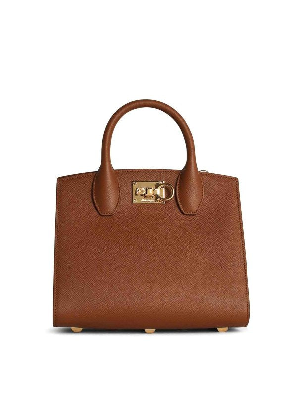 Borsa Mini Box In Pelle Marrone