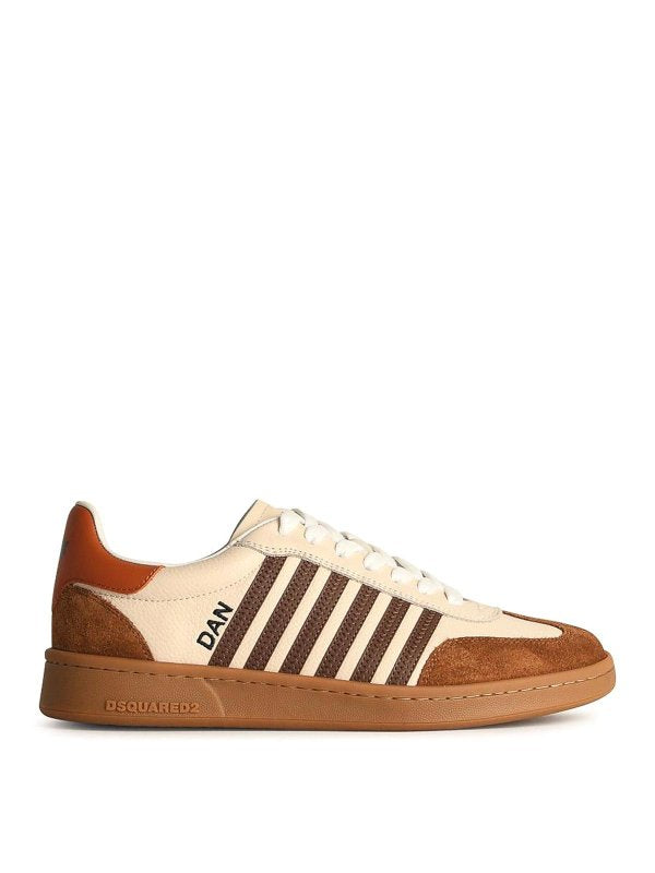 Sneakers Boxer In Pelle Avorio