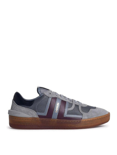 Sneakers In Misto Pelle Grigio Argilla