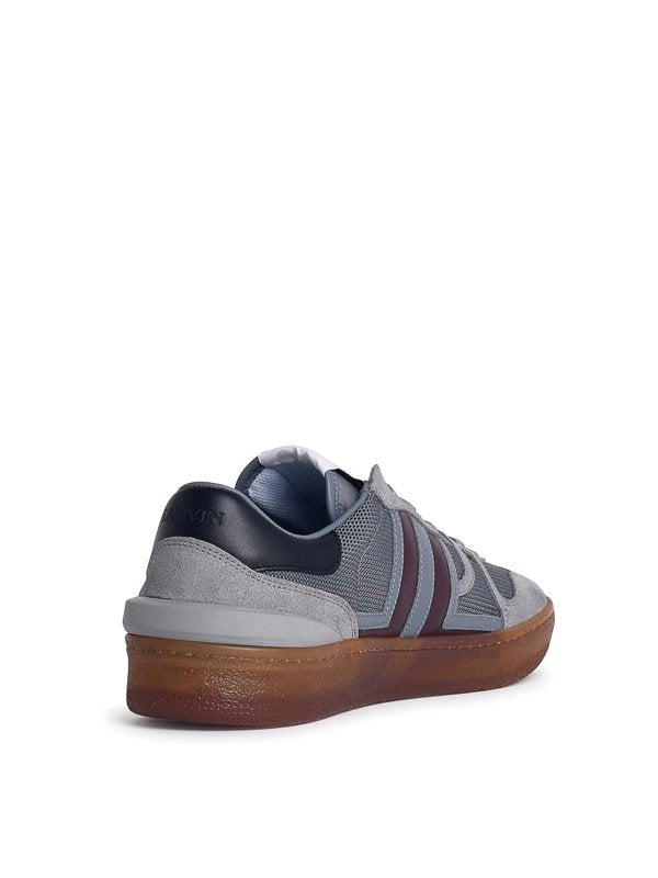 Sneakers In Misto Pelle Grigio Argilla