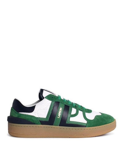 Sneakers In Misto Pelle Verde Argilla