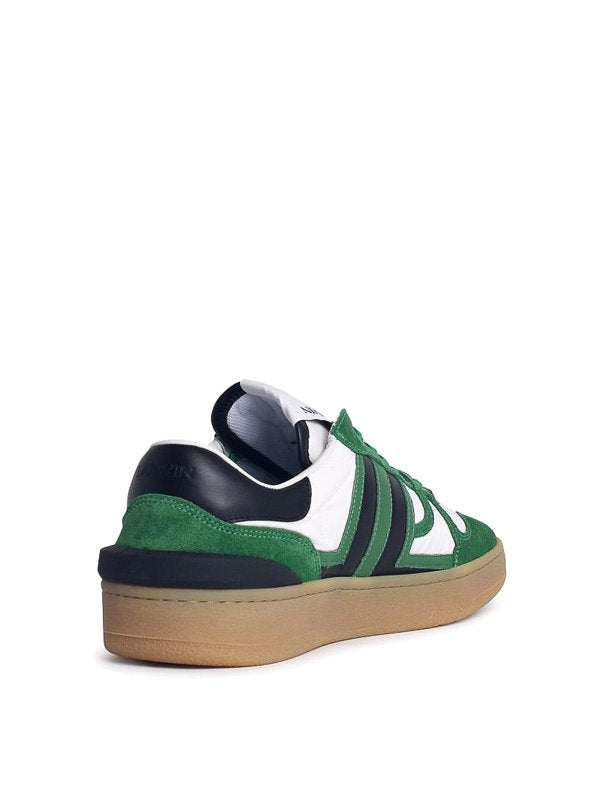 Sneakers In Misto Pelle Verde Argilla